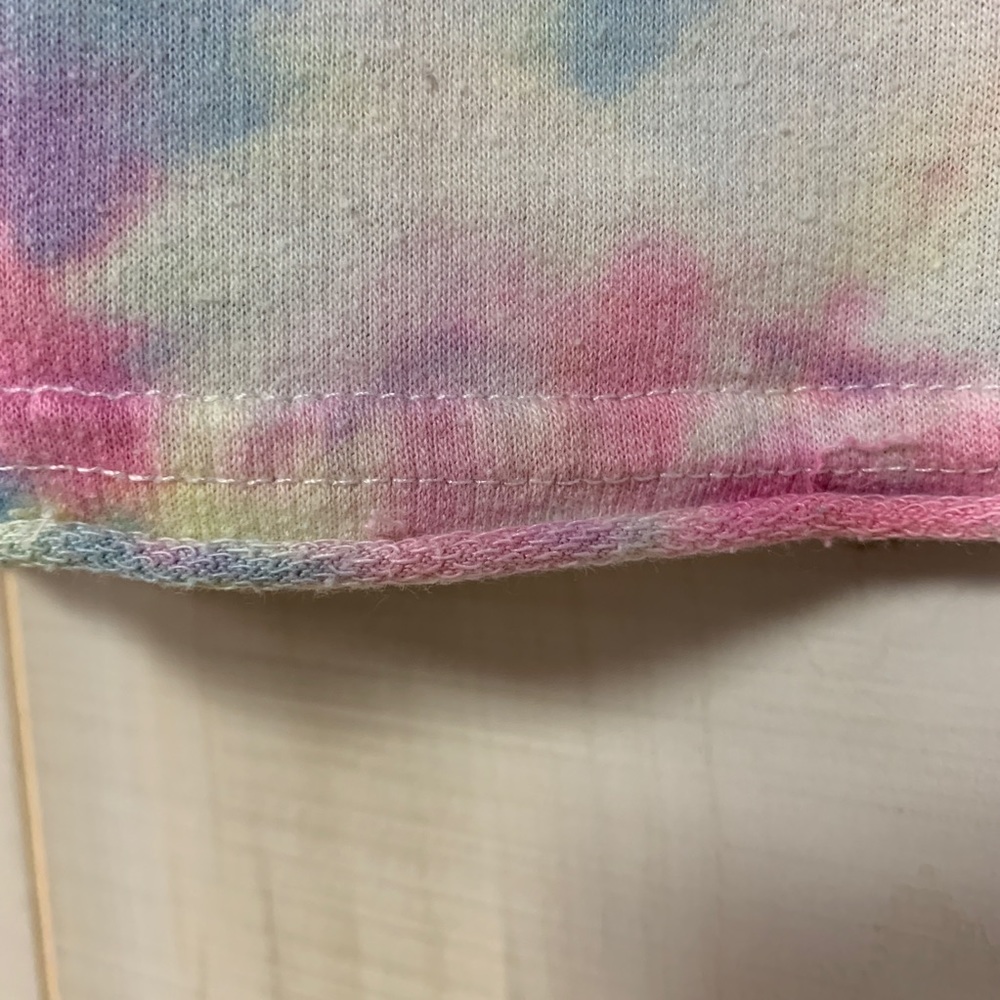 Tie Dye Crop Top Pastel Dolman Short Sleeve S/M - Picture 4 of 5